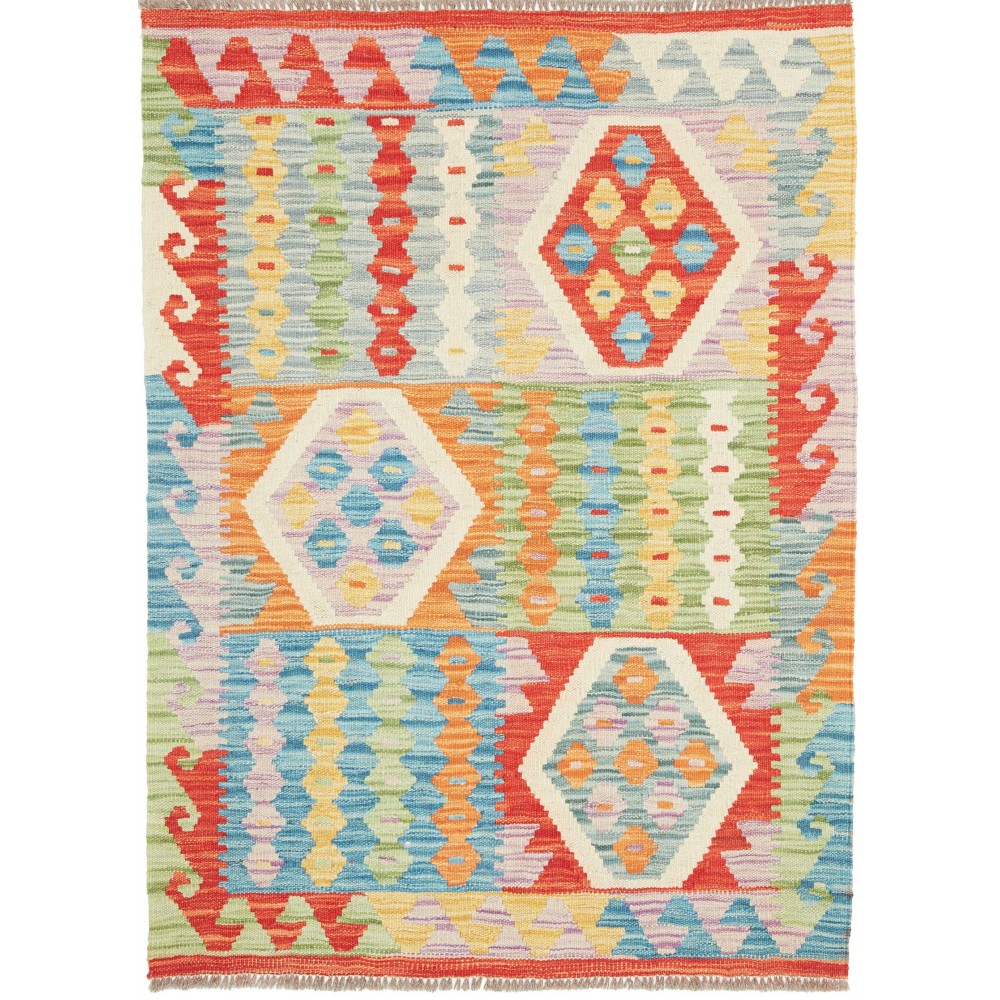 Tappeto Kilim Afghanistan beige rosso 89x123