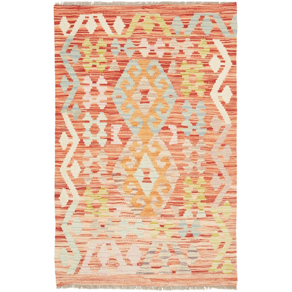 Tappeto Kilim Afghanistan marrone rosso 79x126