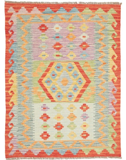 Tappeto Kilim Afghanistan marrone rosso 93x125