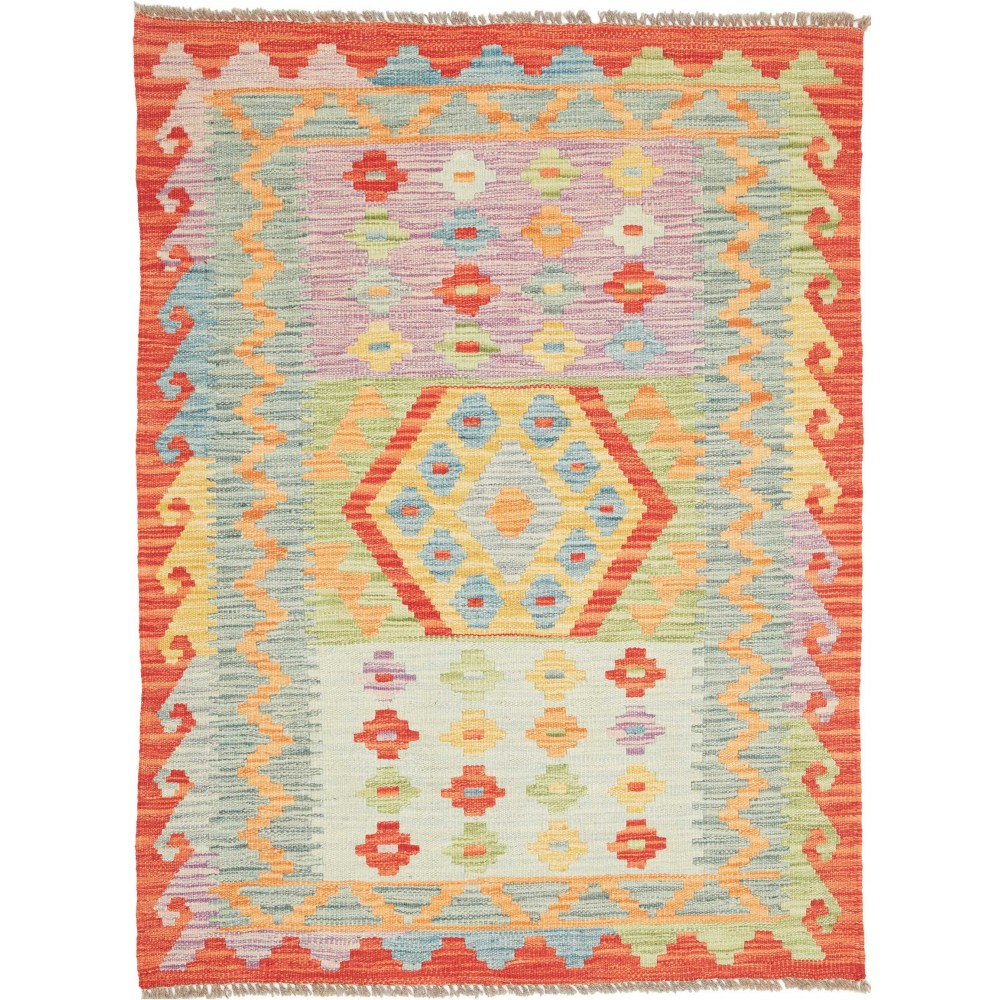 Tappeto Kilim Afghanistan marrone rosso 93x125