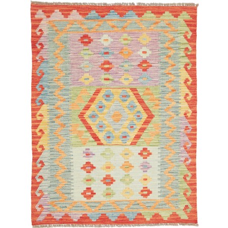 Tappeto Kilim Afghanistan marrone rosso 93x125