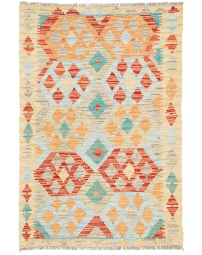 Tappeto Kilim Afghanistan giallo arancione 83x125