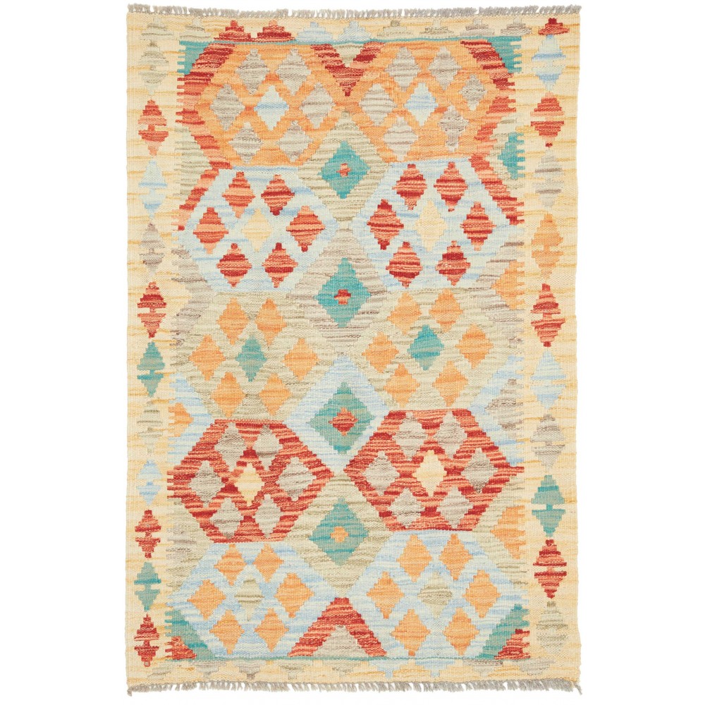 Tappeto Kilim Afghanistan giallo arancione 83x125