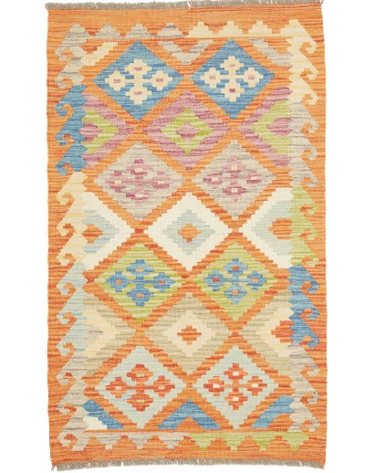 Tappeto Kilim Afghanistan marrone rosso 77x124