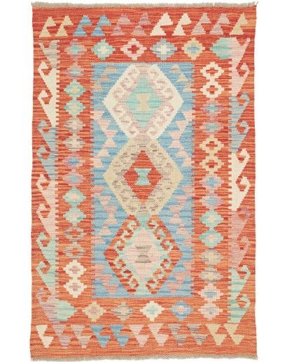 Tappeto Kilim Afghanistan marrone rosso 85x130