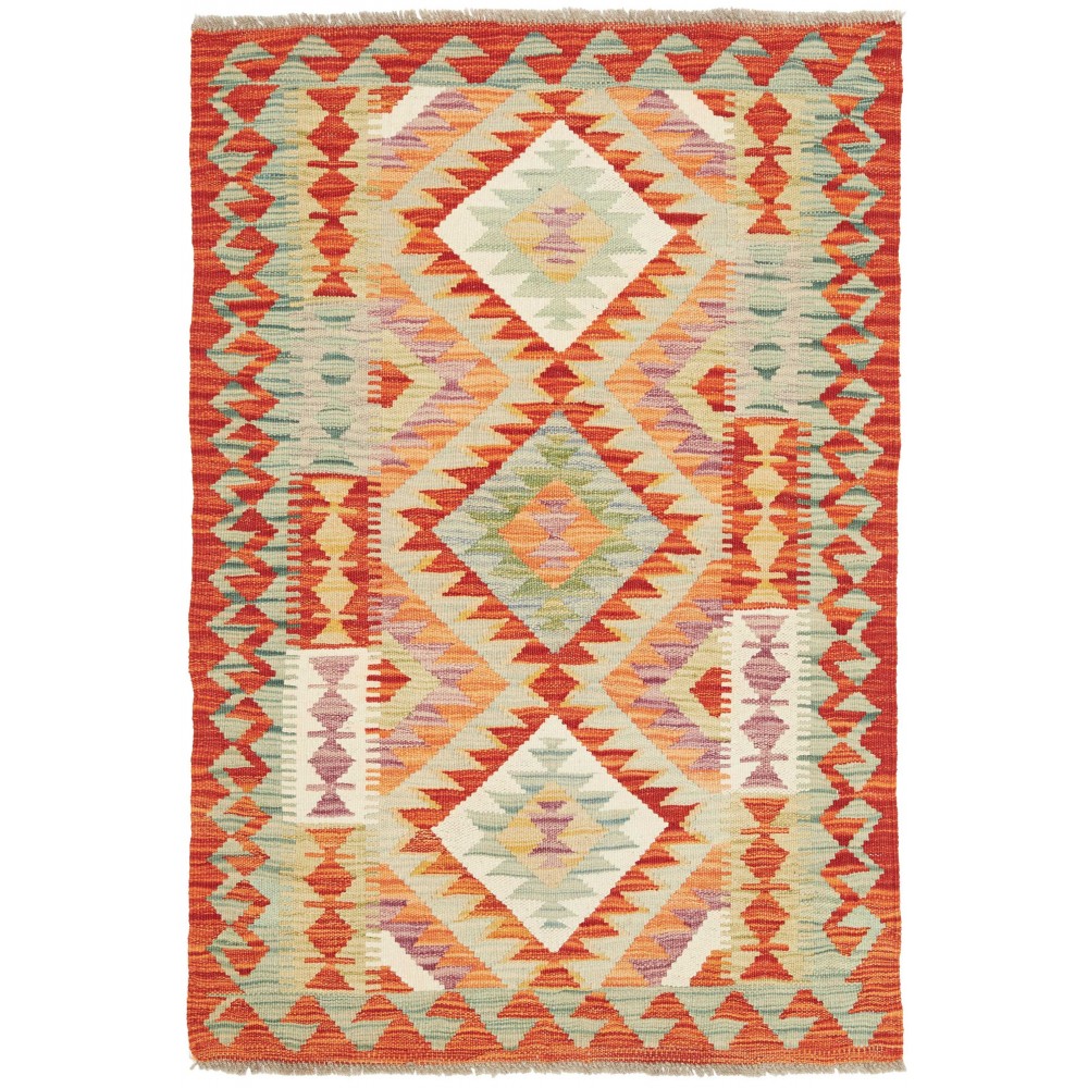 Tappeto Kilim Afghanistan marrone rosso 78x116