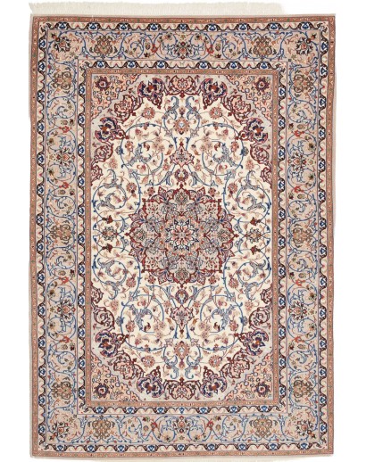 Tappeto Isfahan Persia beige grigio 135x196