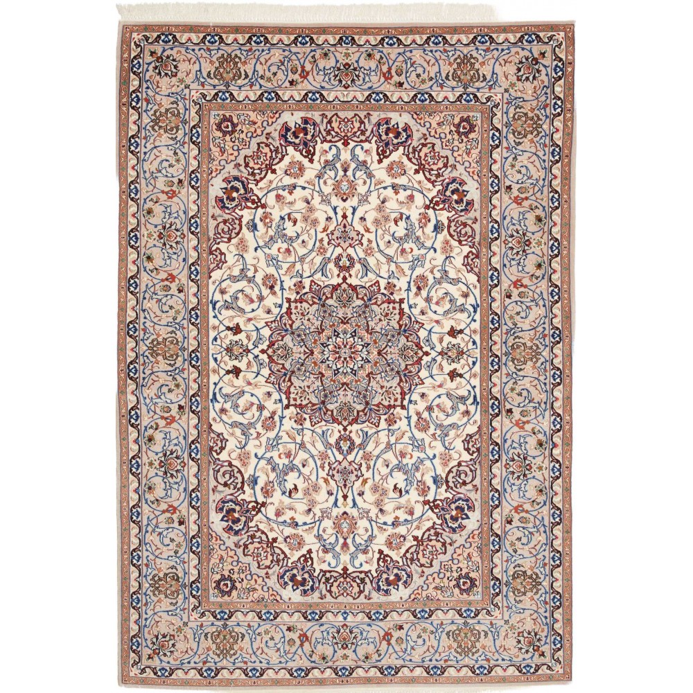 Tappeto Isfahan Persia beige grigio 135x196
