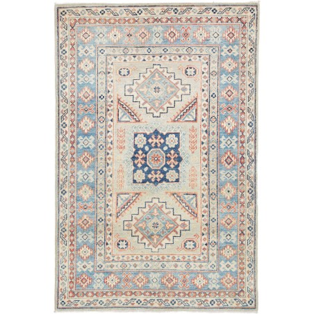 Tappeto Kazak Afghanistan beige azzurro 103x155