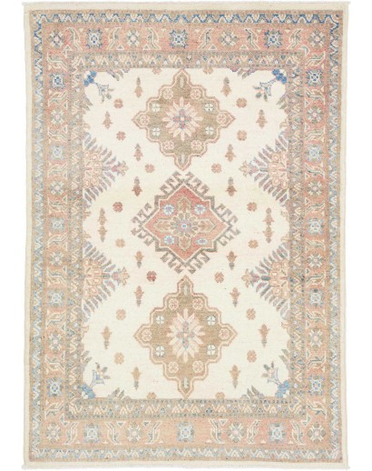Tappeto Kazak Afghanistan bianco beige 102x145