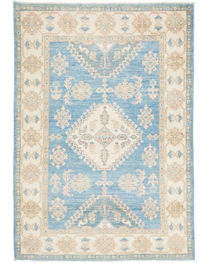 Tappeto Kazak Afghanistan bianco azzurro 101x145