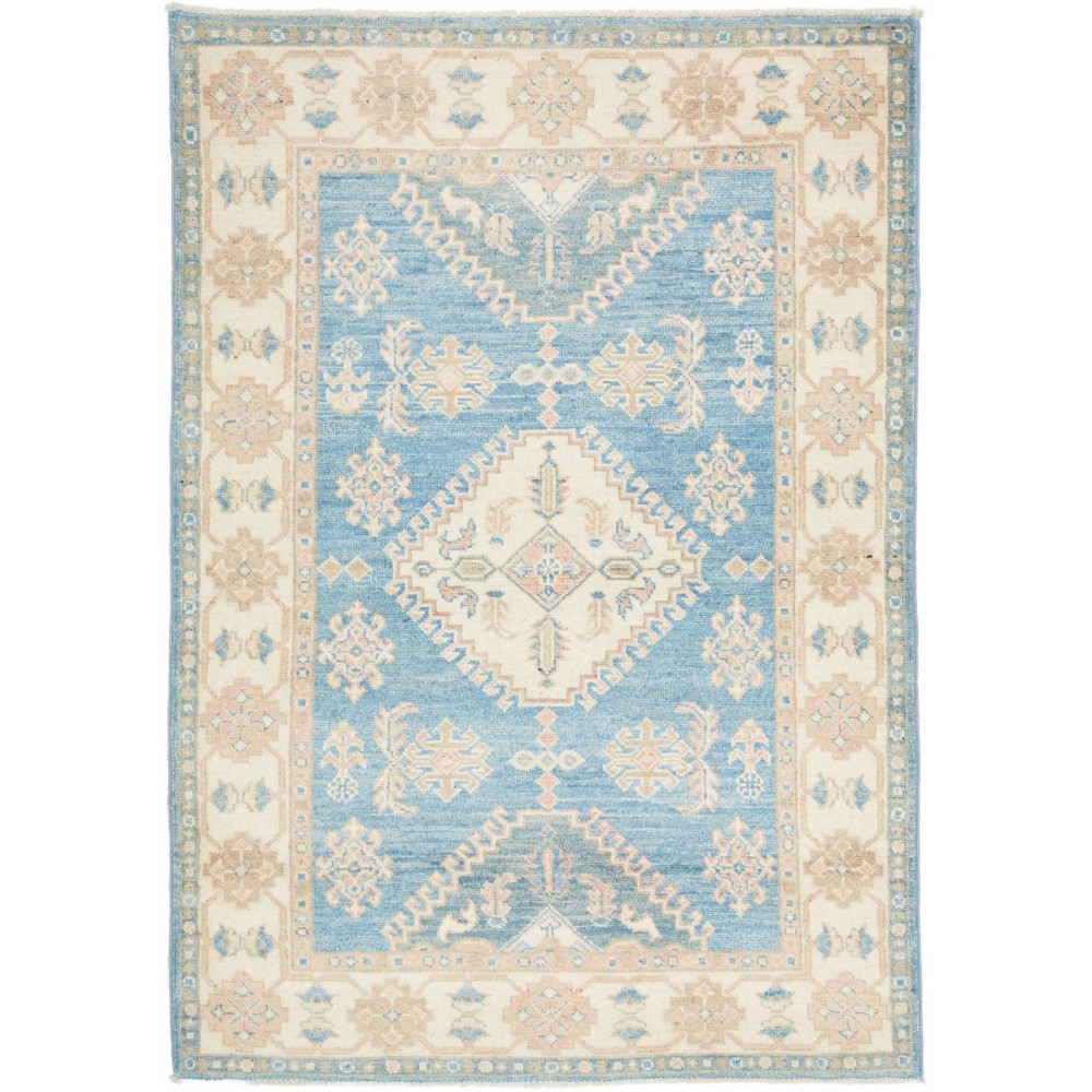 Tappeto Kazak Afghanistan bianco azzurro 101x145