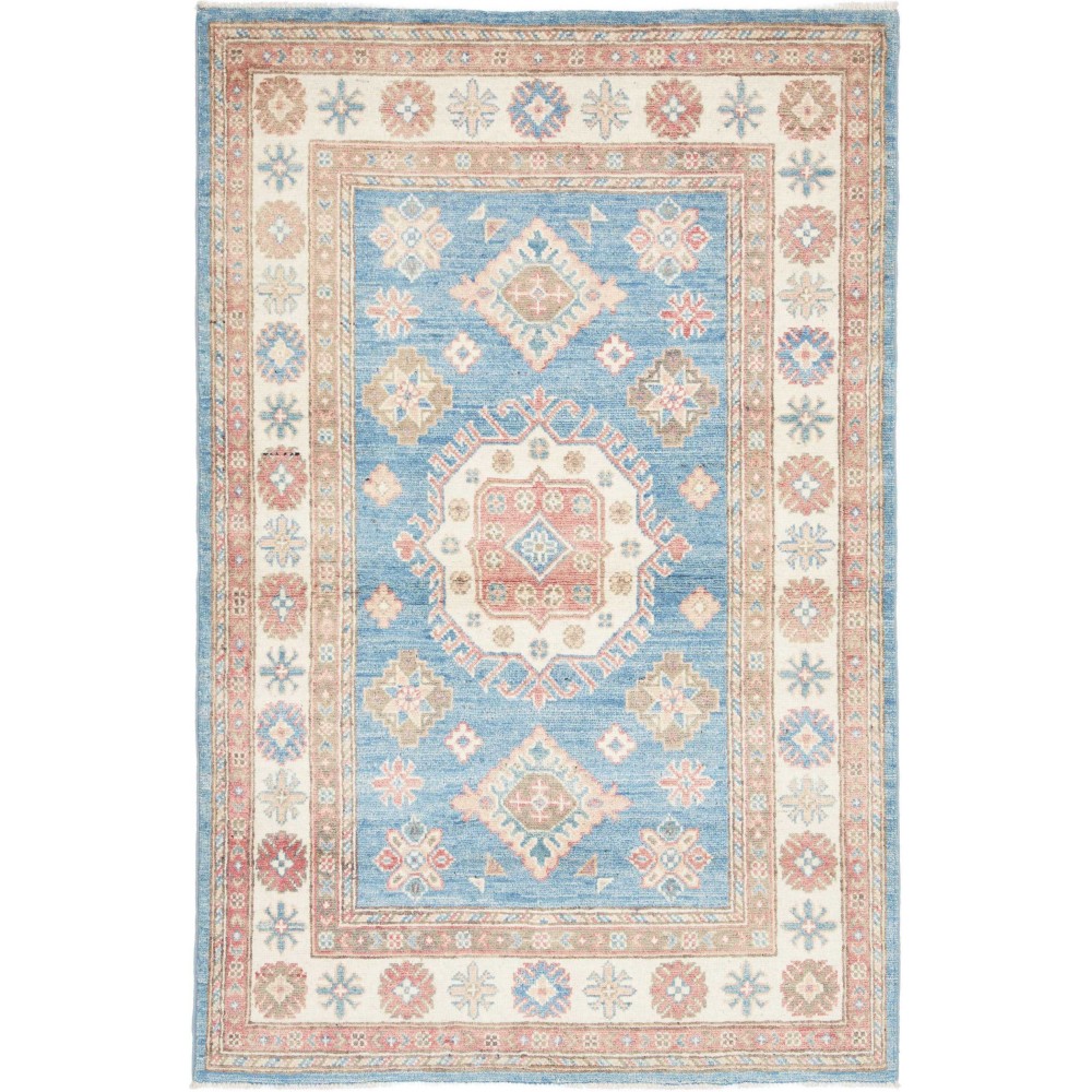 Tappeto Kazak Afghanistan beige azzurro 99x152