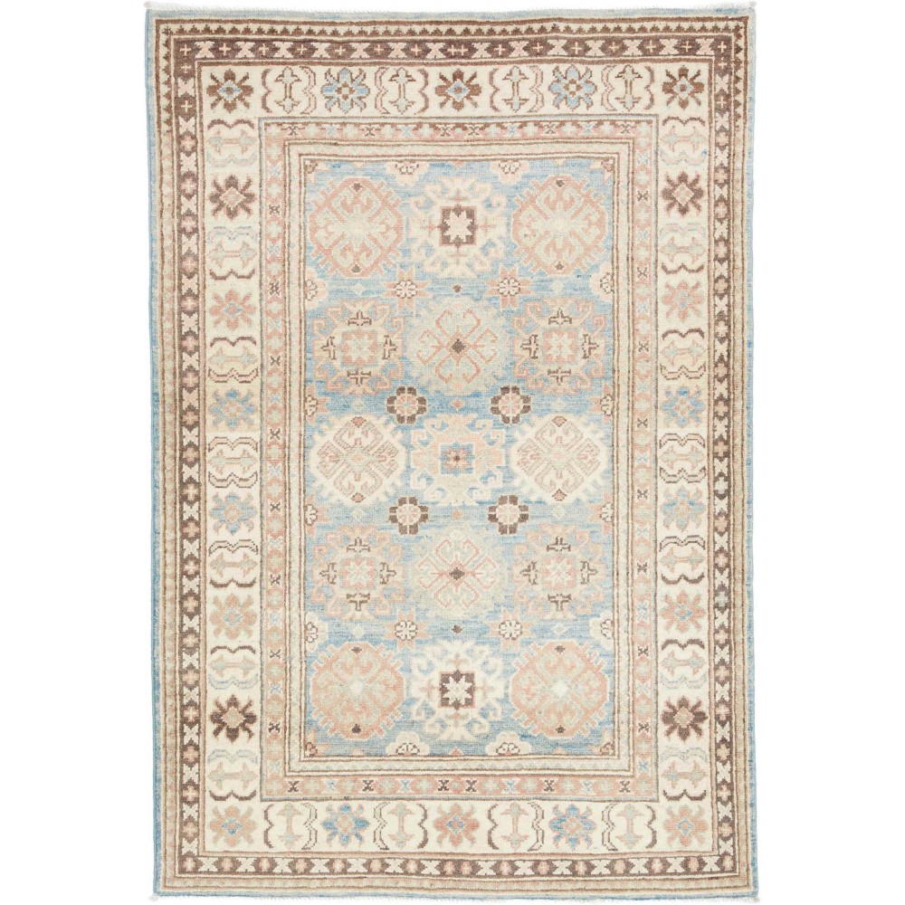 Tappeto Kazak Afghanistan bianco azzurro 101x149