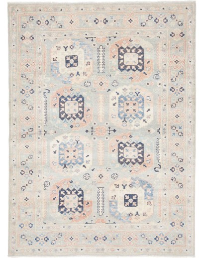 Tappeto Kazak Afghanistan bianco azzurro 124x165