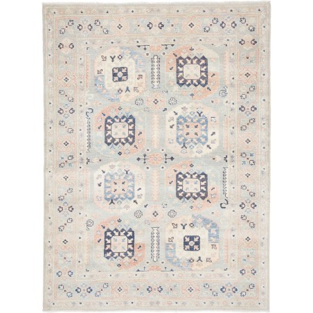 Tappeto Kazak Afghanistan bianco azzurro 124x165