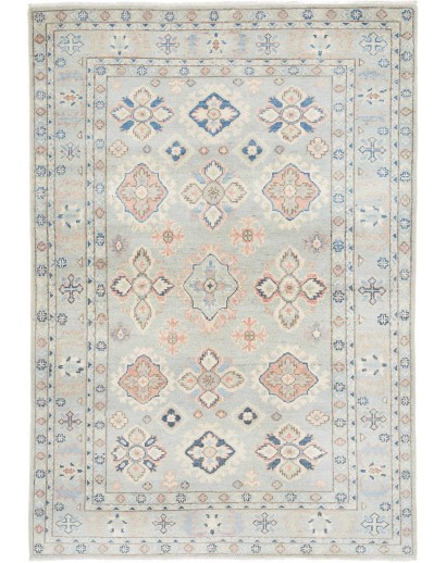 Tappeto Kazak Afghanistan bianco azzurro 121x170