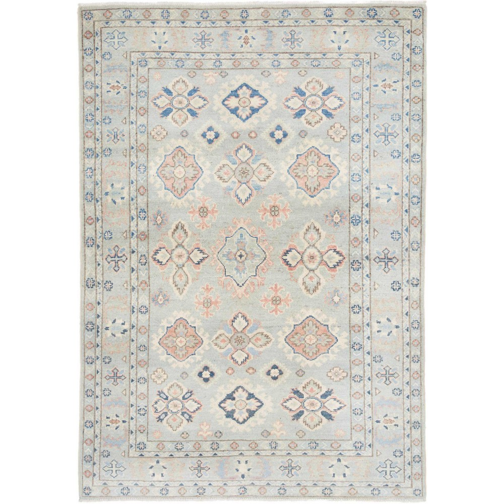 Tappeto Kazak Afghanistan bianco azzurro 121x170
