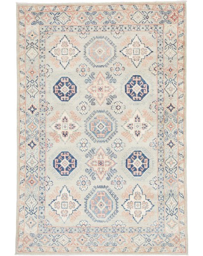 Tappeto Kazak Afghanistan bianco azzurro 122x180