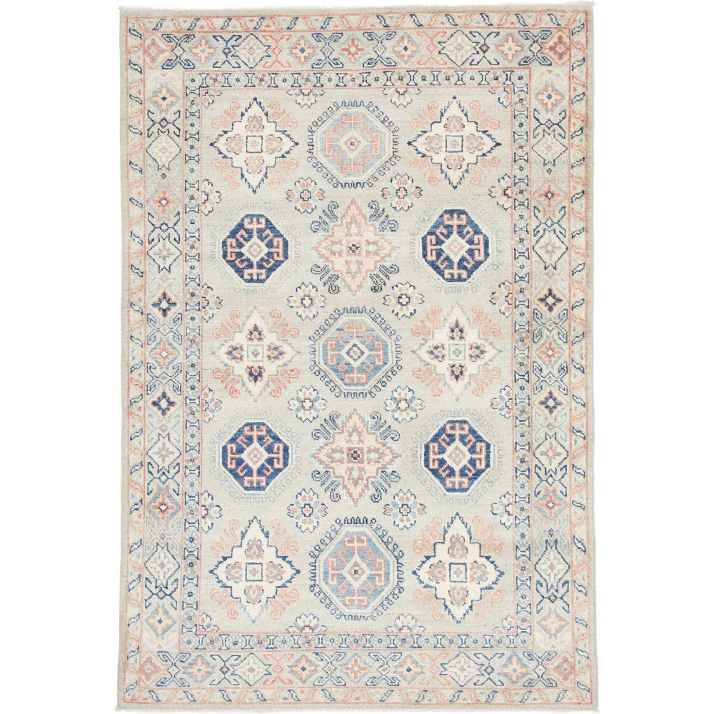 Tappeto Kazak Afghanistan bianco azzurro 122x180