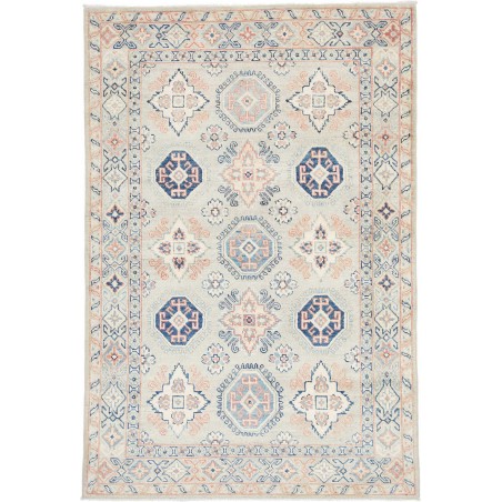 Tappeto Kazak Afghanistan bianco azzurro 122x180