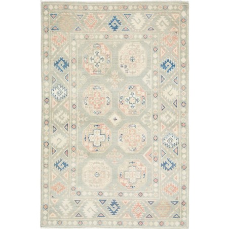 Tappeto Kazak Afghanistan bianco grigio 103x155