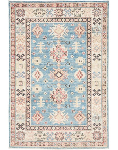 Tappeto Kazak Afghanistan bianco grigio 103x149