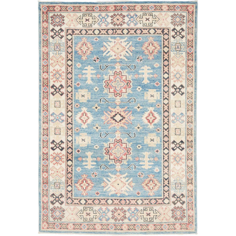Tappeto Kazak Afghanistan bianco grigio 103x149