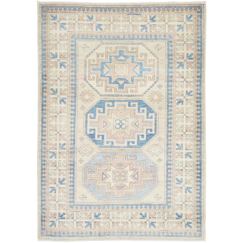 Tappeto Kazak Afghanistan bianco grigio 105x150