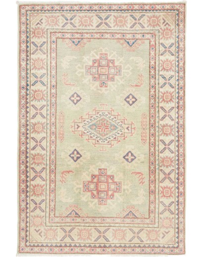 Tappeto Kazak Afghanistan bianco giallo 100x146