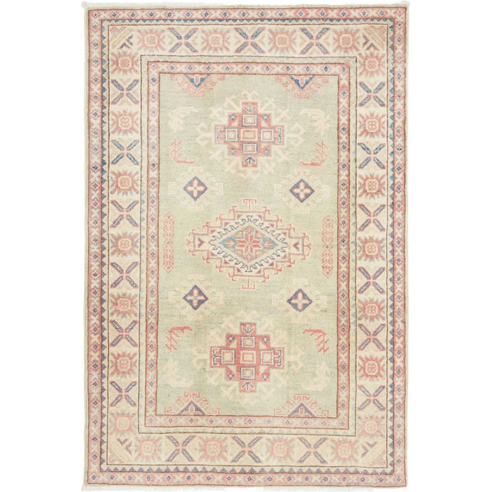 Tappeto Kazak Afghanistan bianco giallo 100x146