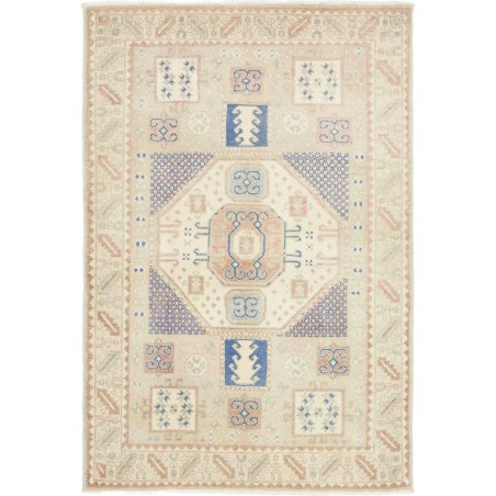 Tappeto Kazak Afghanistan bianco grigio 102x150