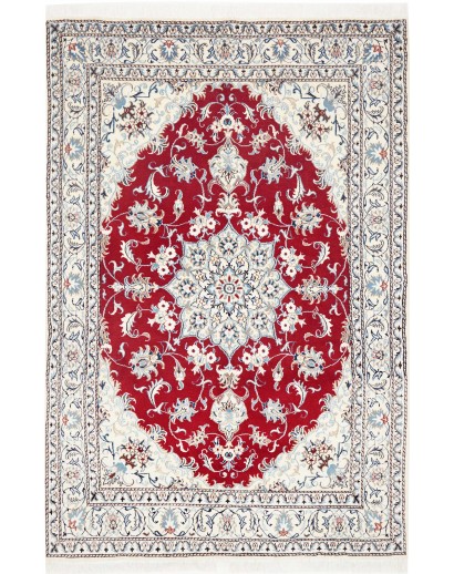 Tappeto Nain Kashmar Persia bianco grigio 162x239