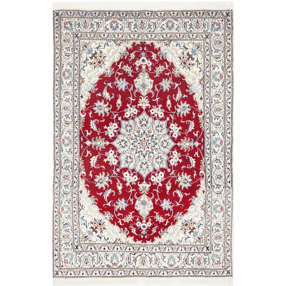 Tappeto Nain Kashmar Persia bianco grigio 162x239