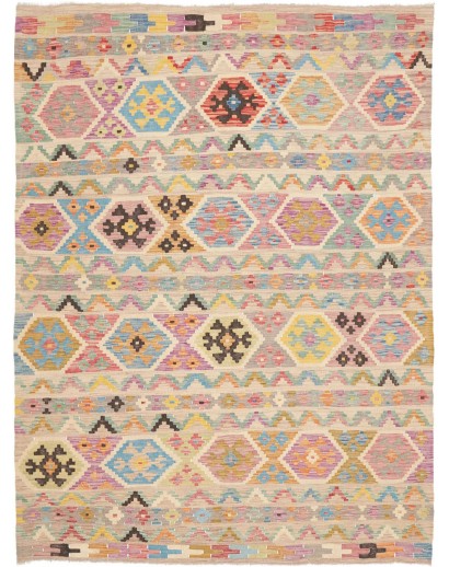 Tappeto Kilim Afghanistan marrone verde 168x232