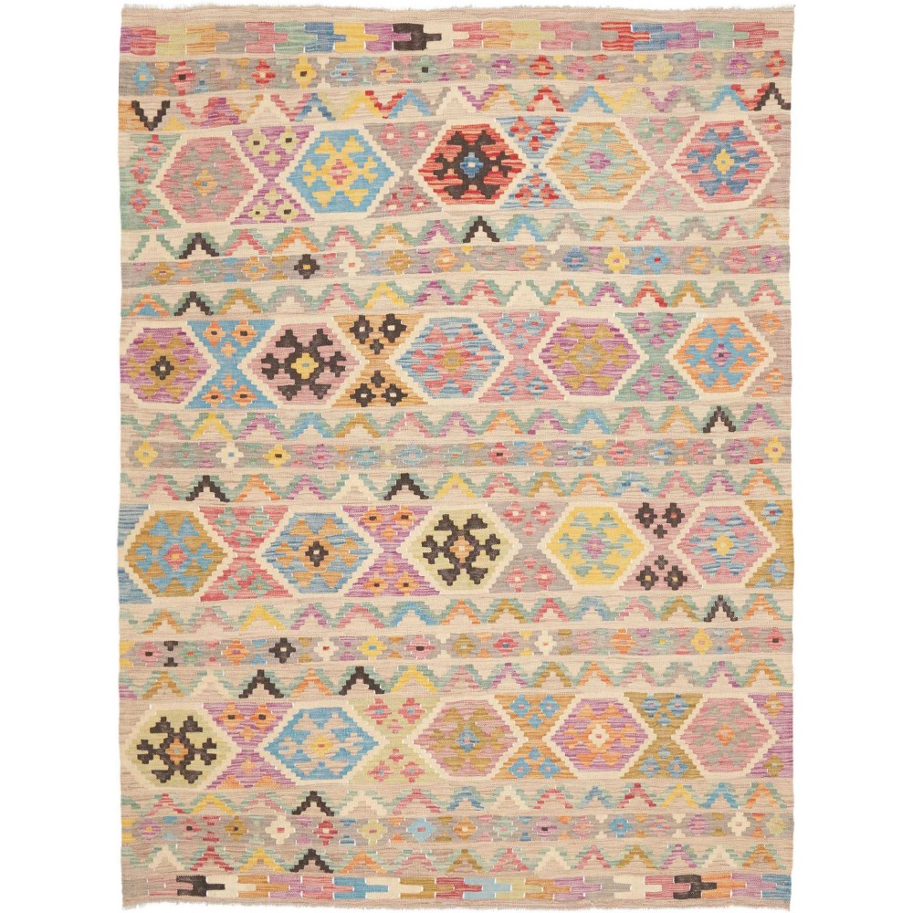 Tappeto Kilim Afghanistan marrone verde 168x232
