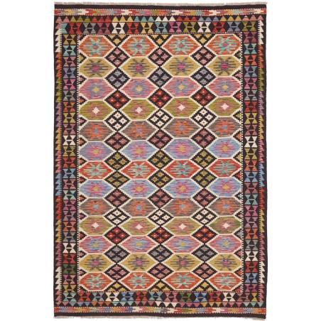Tappeto Kilim Afghanistan marrone rosso 168x251