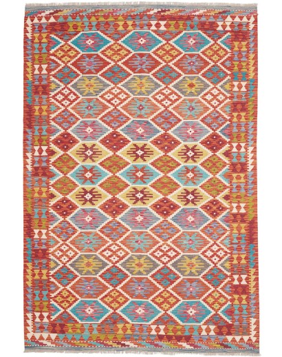 Tappeto Kilim Afghanistan rosso blu 173x255