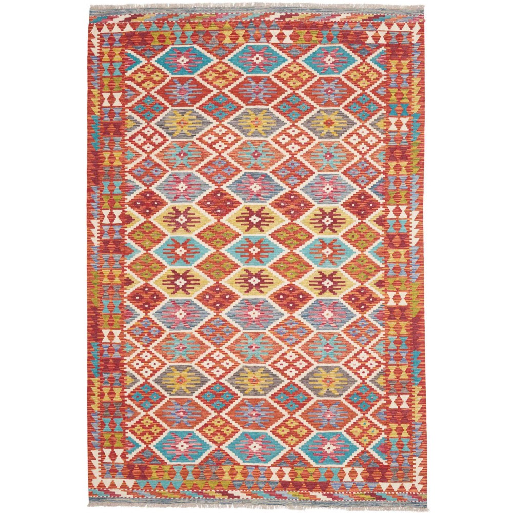 Tappeto Kilim Afghanistan rosso blu 173x255