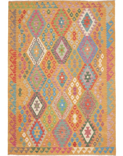 Tappeto Kilim Afghanistan marrone grigio 175x245
