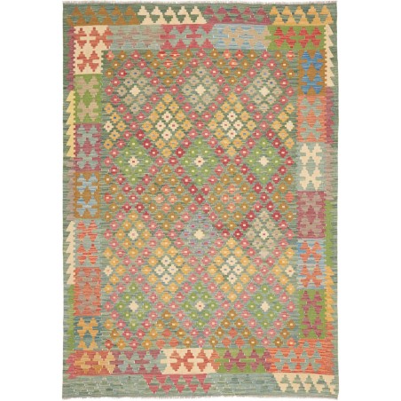 Tappeto Kilim Afghanistan marrone azzurro 176x247