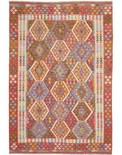 Tappeto Kilim Afghanistan marrone giallo 176x253