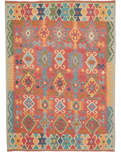 Tappeto Kilim Afghanistan marrone azzurro 178x245