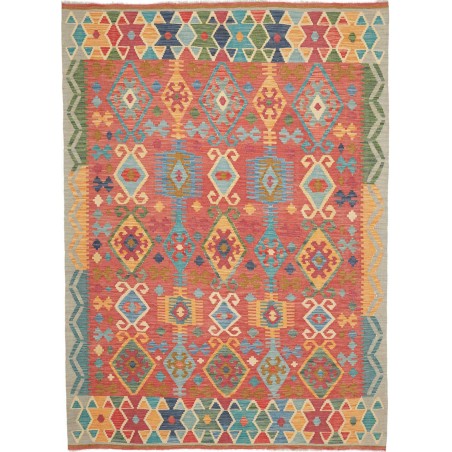 Tappeto Kilim Afghanistan marrone azzurro 178x245
