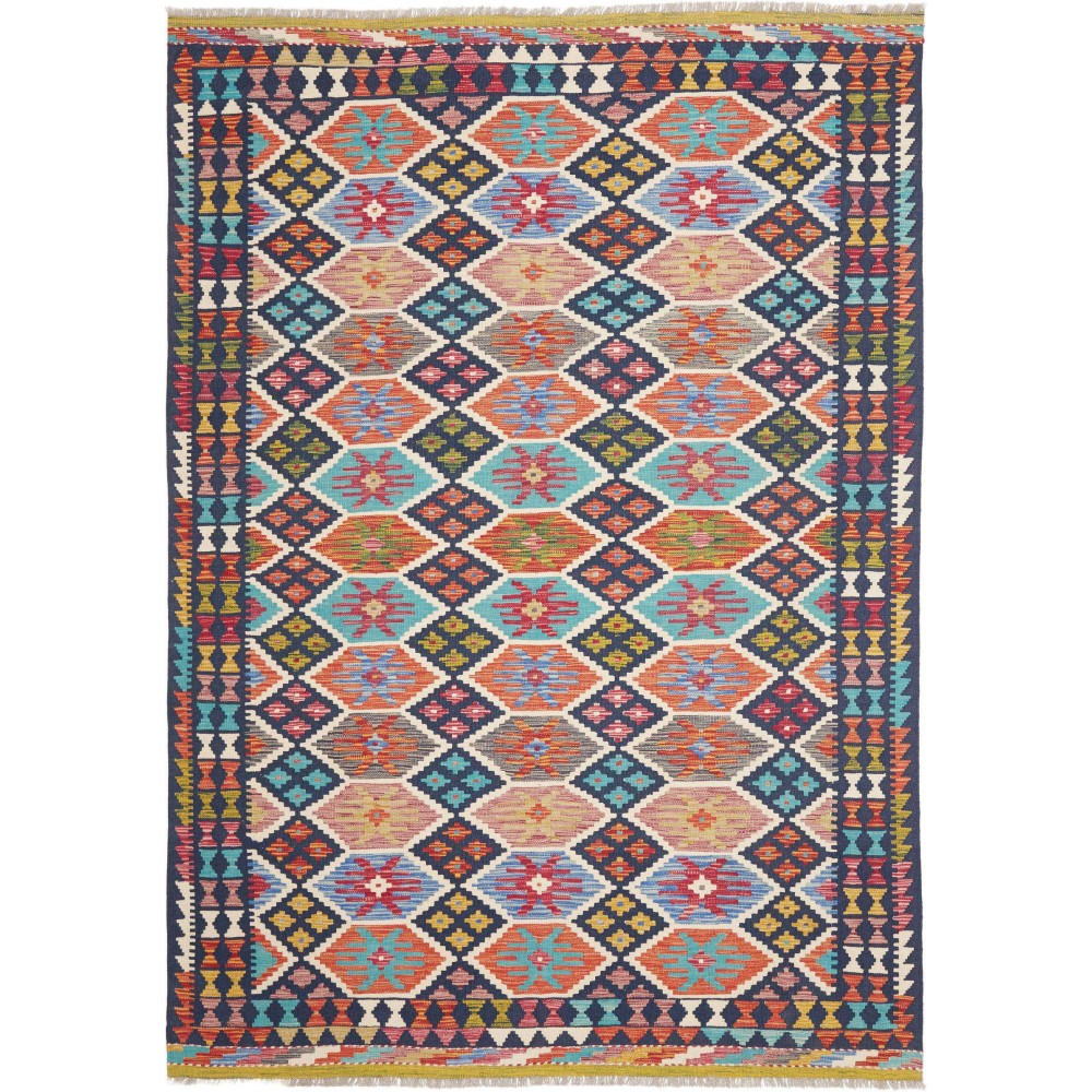 Tappeto Kilim Afghanistan marrone bianco 179x253