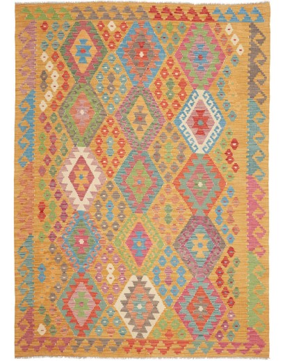 Tappeto Kilim Afghanistan marrone bianco 180x243