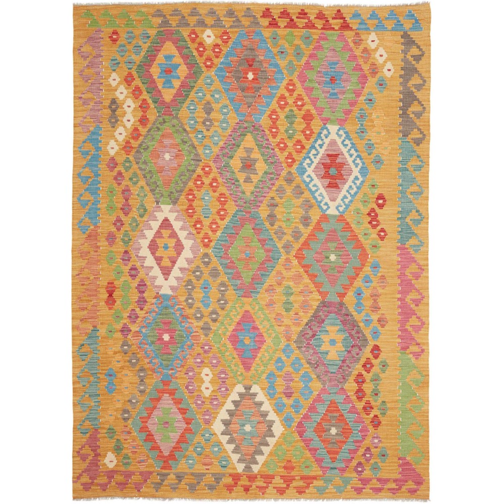 Tappeto Kilim Afghanistan marrone bianco 180x243