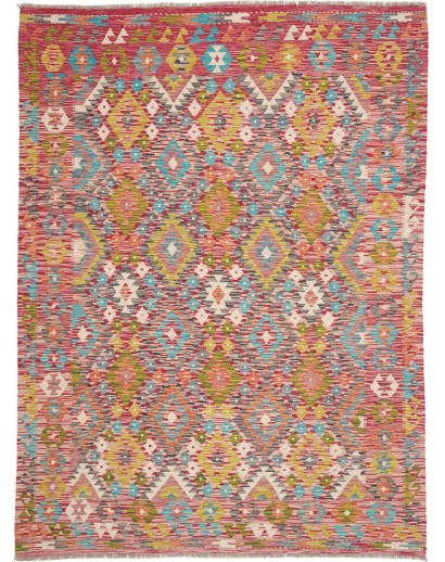 Tappeto Kilim Afghanistan marrone bianco 183x244