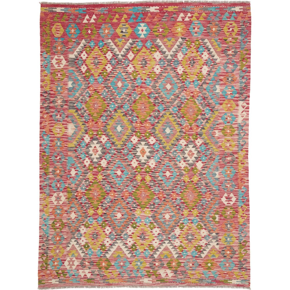 Tappeto Kilim Afghanistan marrone bianco 183x244