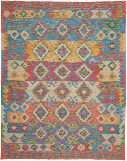 Tappeto Kilim Afghanistan bianco marrone 189x238